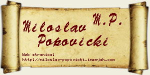 Miloslav Popovicki vizit kartica